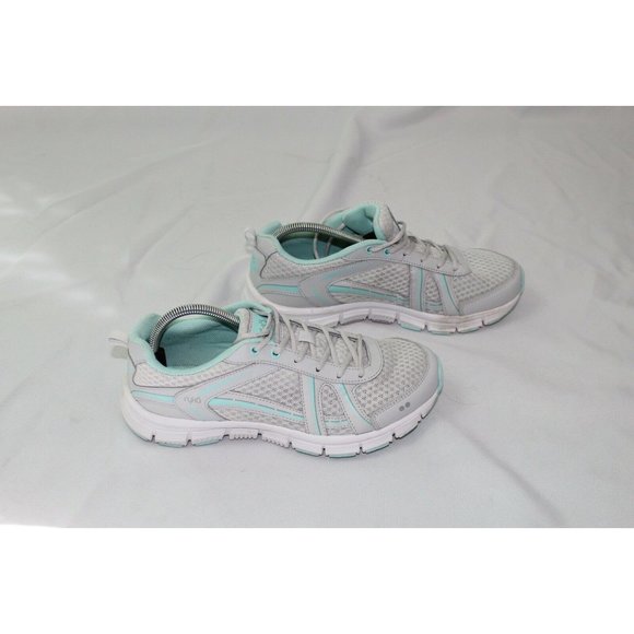 Ryka Women's Sneaker~ Mesh Lace-Up Walking~Hustle~Grey & White - Picture 1 of 7